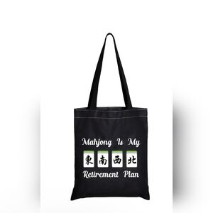 Black Mahjong Tote Bag
